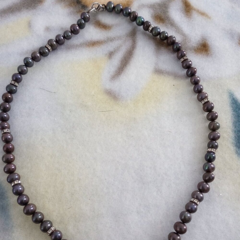 Moonlight Danbury Mint Kiss Black Pearl Necklace